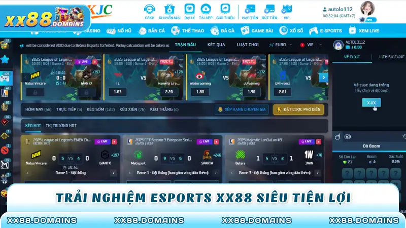Trải nghiệm Esports XX88 siêu tiện lợi